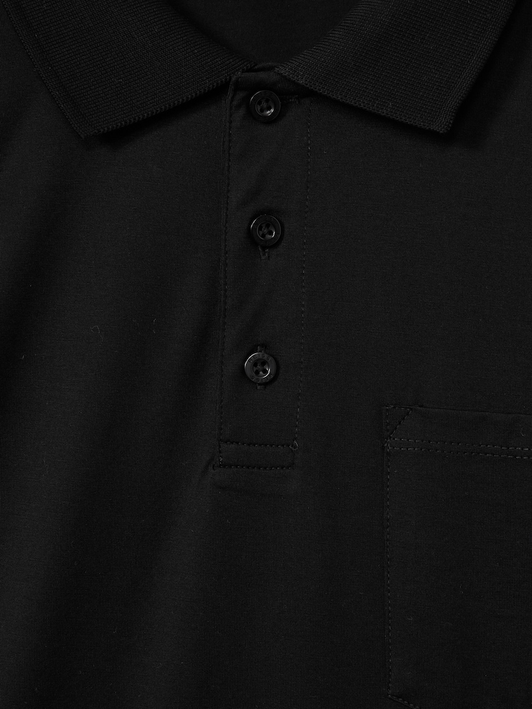Reiss Black Austin Mercerised Cotton Polo Shirt - Image 5 of 5