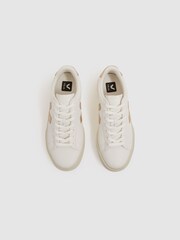 Veja Leather Metallic Logo Trainers - Image 2 of 4