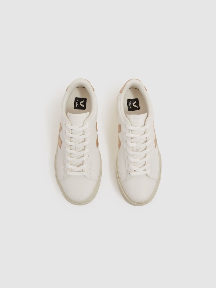 Veja Leather Metallic Logo Trainers - Image 2 of 4