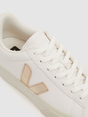 Veja Leather Metallic Logo Trainers - Image 3 of 4