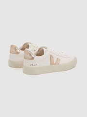 Veja Leather Metallic Logo Trainers - Image 4 of 4