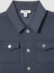 Reiss Dark Diesel Blue Jerry 13-14 yrs Interlock Jersey Overshirt - Image 4 of 4