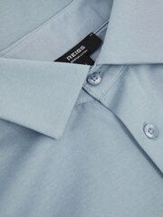 Reiss Soft Blue King Mercerised Cotton Jersey Shirt - Image 5 of 5
