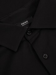 Reiss Black King Mercerised Cotton Jersey Shirt - Image 5 of 5