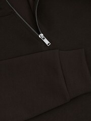 Reiss Chocolate Brown Ethan 13-14 yrs Interlock-Jersey Half-Zip Sweatshirt - Image 4 of 4