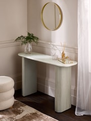 Light Grey Valencia Console Solid Mango Wood Dressing Table - Image 2 of 8