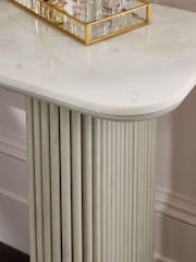 Light Grey Valencia Console Solid Mango Wood Dressing Table - Image 3 of 8