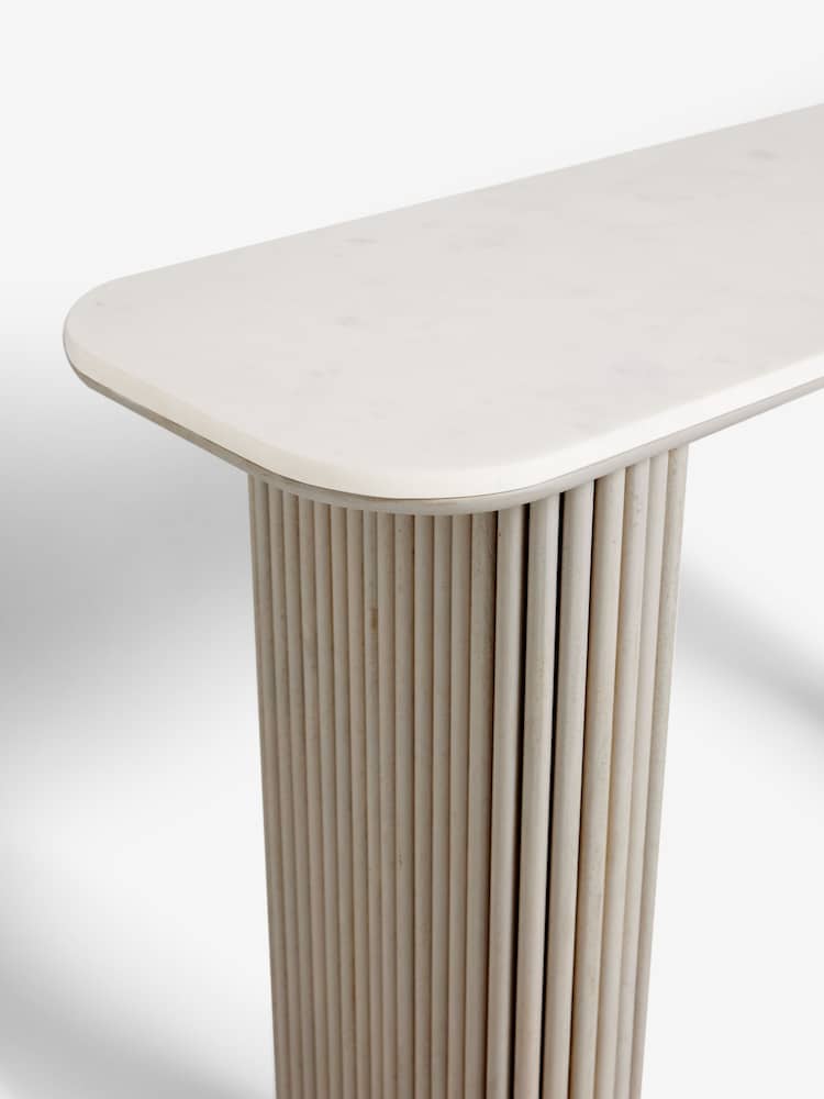 Light Grey Valencia Console Solid Mango Wood Dressing Table - Image 4 of 8