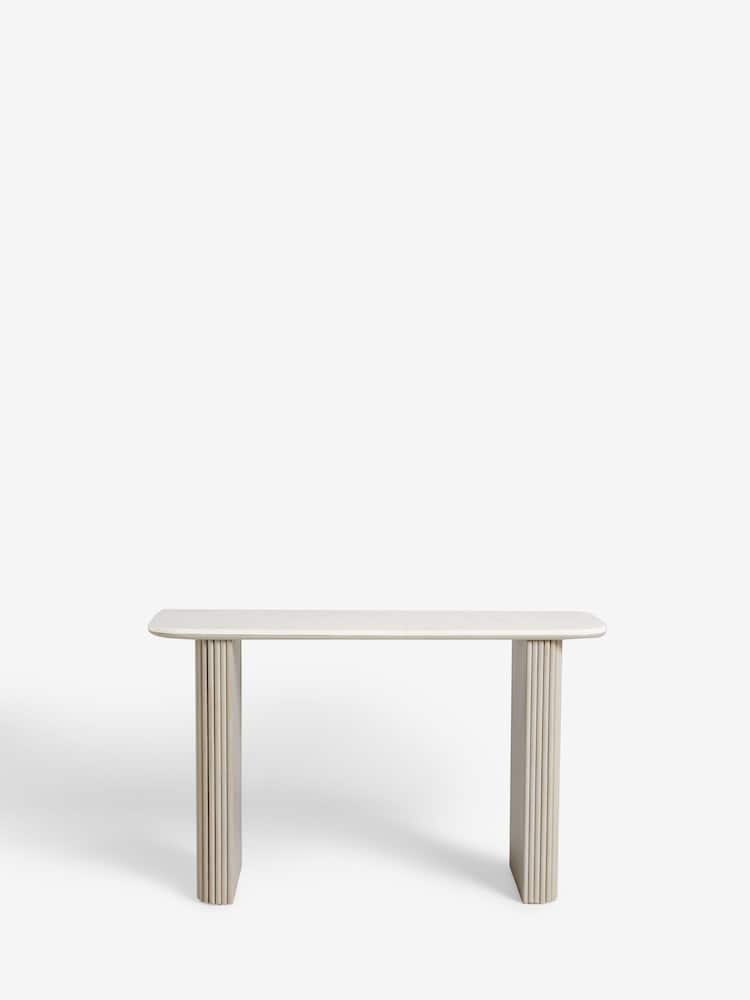 Light Grey Valencia Console Solid Mango Wood Dressing Table - Image 5 of 8