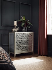 Silver Cora Leopard Print Glass 3 Drawer Chest of Drawers - Image 1 of 1