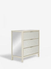 Silver Cora Leopard Print Glass 3 Drawer Chest of Drawers - Image 6 of 9