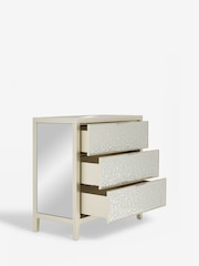 Silver Cora Leopard Print Glass 3 Drawer Chest of Drawers - Image 7 of 9