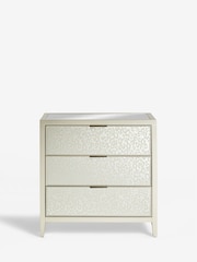 Silver Cora Leopard Print Glass 3 Drawer Chest of Drawers - Image 8 of 9