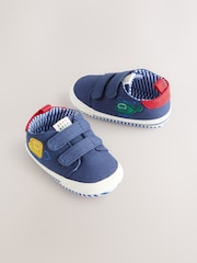 Navy Cars Baby Two Strap Trainers (0-24mths) - Image 1 of 5