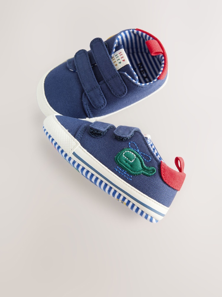 Navy Cars Baby Two Strap Trainers (0-24mths) - Image 4 of 5