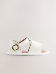 White Leather Touch Fastening Baby Sandals (0-24mths) - Image 2 of 6