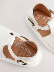 White Leather Touch Fastening Baby Sandals (0-24mths) - Image 3 of 6