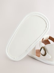White Leather Touch Fastening Baby Sandals (0-24mths) - Image 5 of 6
