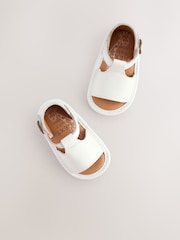 White Leather Touch Fastening Baby Sandals (0-24mths) - Image 6 of 6