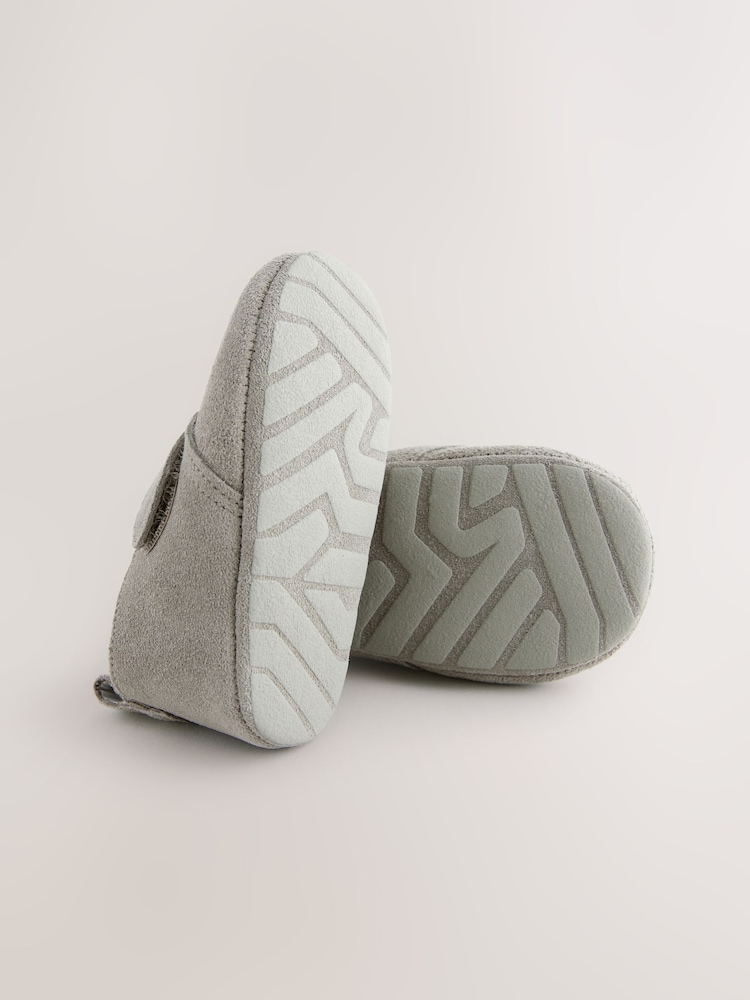 Grey Baby Touch Fastening Suede Shoes (0-2mths) - Image 4 of 5