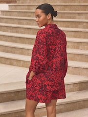 Animal rouge - Chemise de plage en coton et lin mélangés - Image 3 of 4