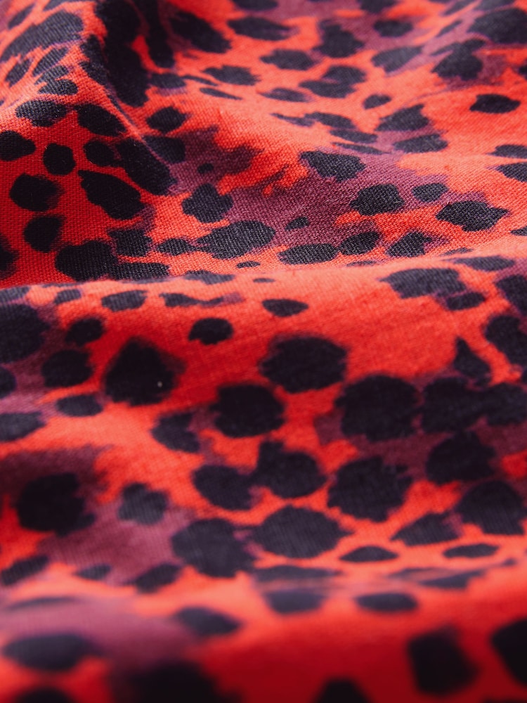 Rood met dierenprint - Cotton Linen Mix Pull on Beach Shorts - Image 5 of 7