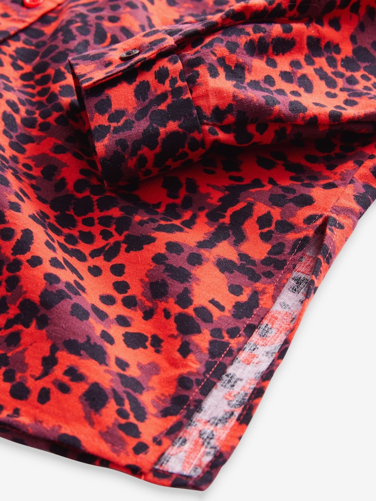 Animal rouge - Short de plage à enfiler en mélange de coton - Image 7 de 7