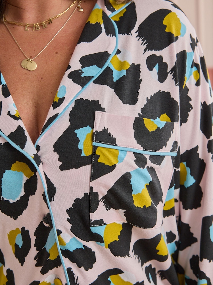 Eleanor Bowmer x Next Jersey Viscose Button Through Pyjamas - Image 7 of 7