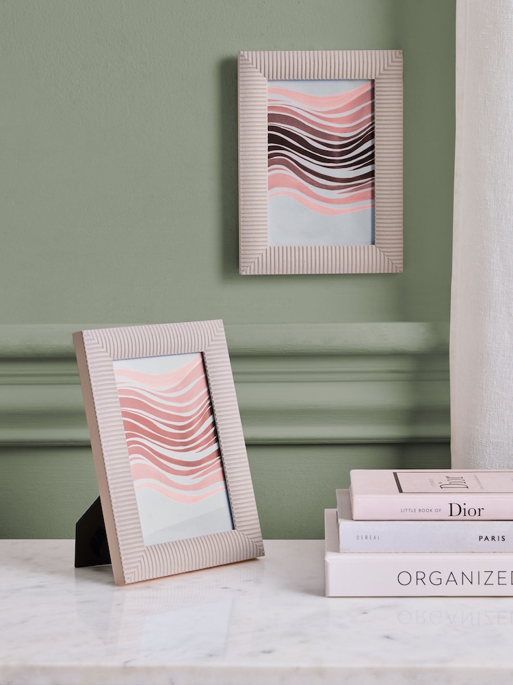 Set of 2 Pink Linear Photo Frames - Image 1 of 5
