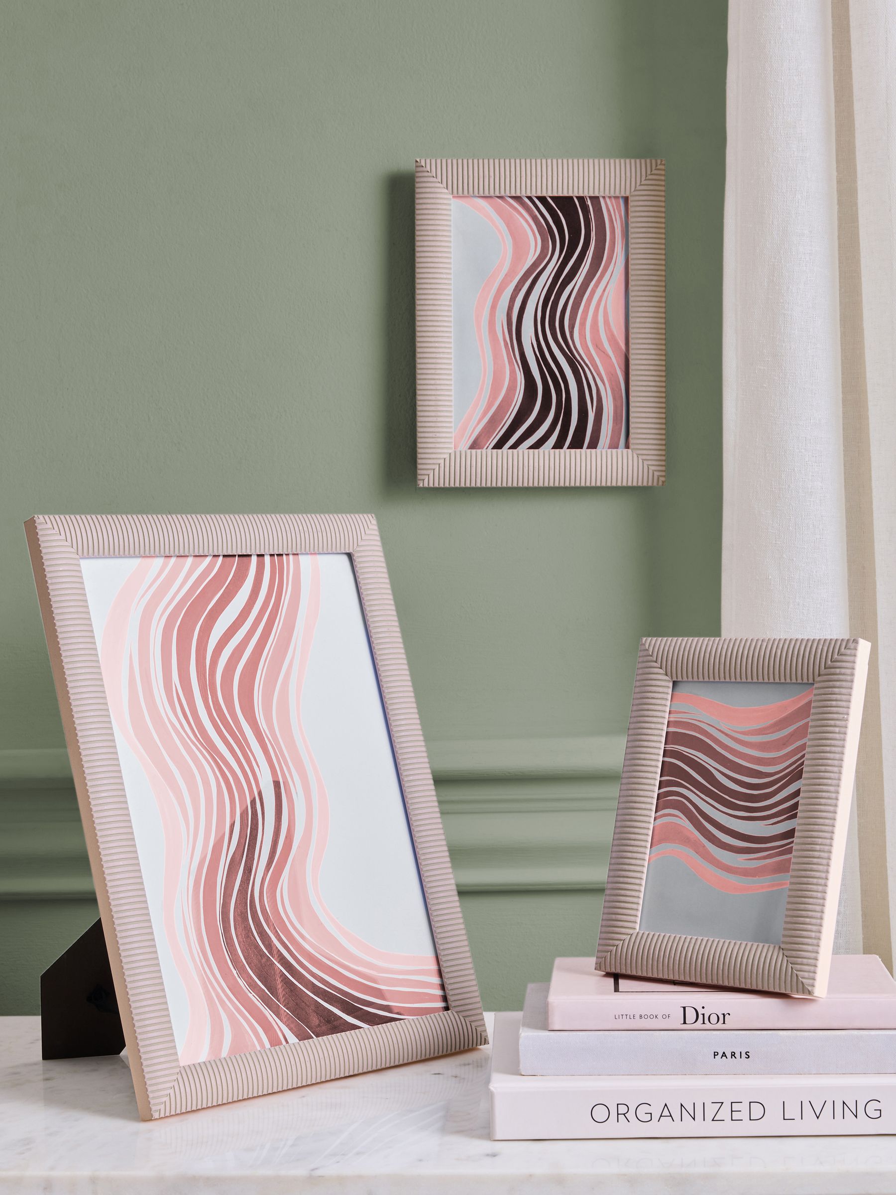 Buy Set of 2 Pink Linear Photo Frames from the Next UK online shop