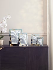 Blue Navy Marble Glass Photo Frame - Image 1 of 5