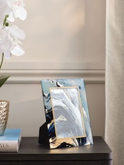 Blue Navy Marble Glass Photo Frame - Image 2 of 5