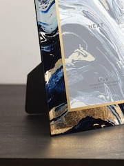 Blue Navy Marble Glass Photo Frame - Image 3 of 5