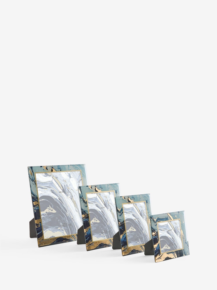 Blue Navy Marble Glass Photo Frame - Image 4 of 5