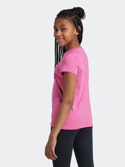 adidas Pink/Black Sportswear Essentials Big Logo 100% Cotton T-Shirt - Image 2 of 7