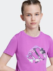 adidas Purple Graphic T-Shirt - Image 5 of 5