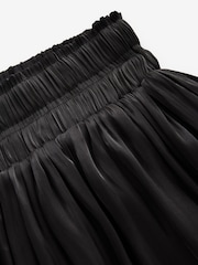 Black Metallic Satin Wide Trousers - Image 6 of 7