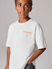 smALLSAINTS White/Red Oversized Underground Crew 100% Cotton T-Shirt - Image 2 of 7
