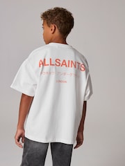 smALLSAINTS White/Red Oversized Underground Crew 100% Cotton T-Shirt - Image 3 of 7