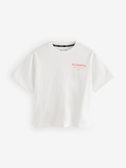 smALLSAINTS White/Red Oversized Underground Crew 100% Cotton T-Shirt - Image 4 of 7