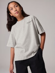 smALLSAINTS Grey Oversized Underground Crew 100% Cotton T-Shirt - Image 1 of 7