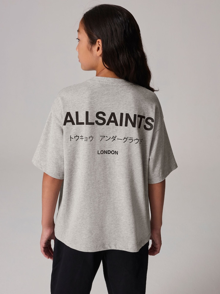 smALLSAINTS Grey Oversized Underground Crew 100% Cotton T-Shirt - Image 2 of 7