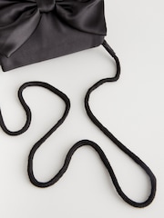 Black Statement Satin Bow Bag - Image 4 of 4