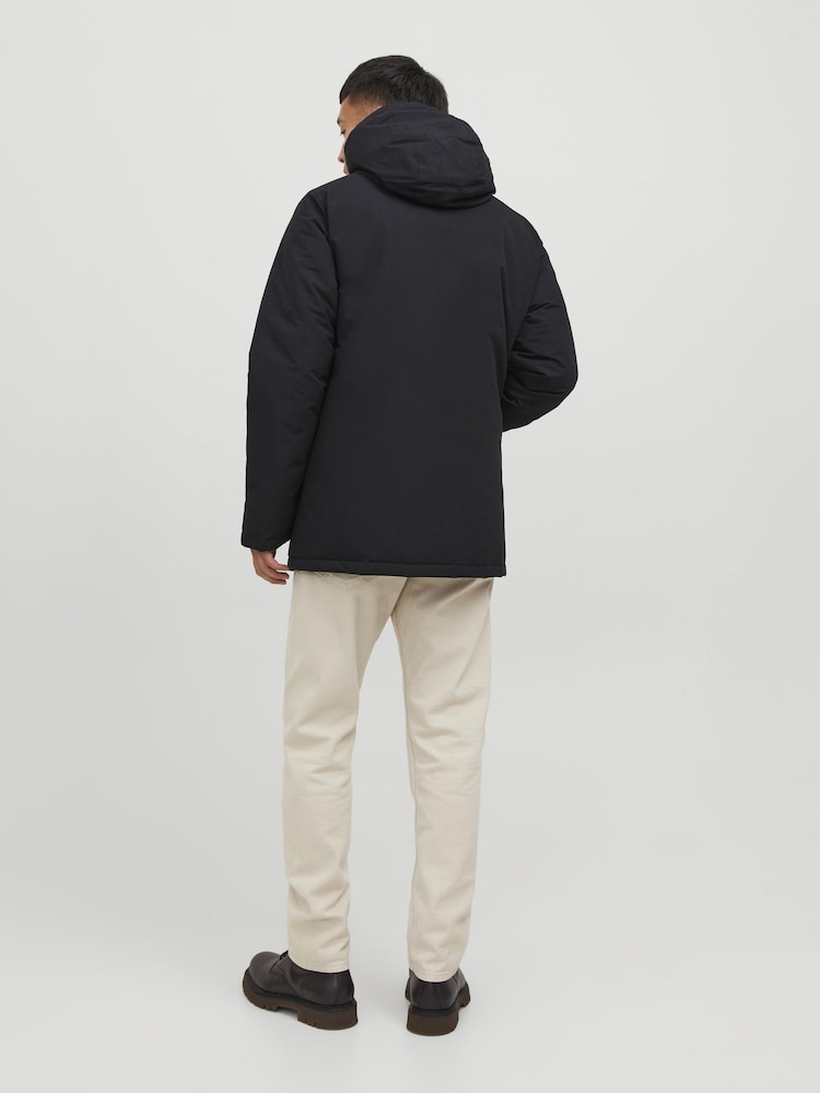 JACK & JONES Black Hooded Parka Jacket - Image 2 of 5
