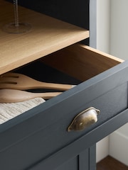 Navy Claude Oak Veneer Tall Sideboard - Image 4 of 10