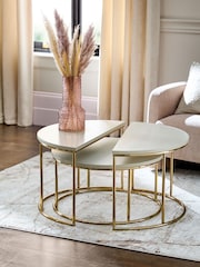 Light Evie Oak Effect Nest of 2, Round Coffee Table - Image 1 of 6