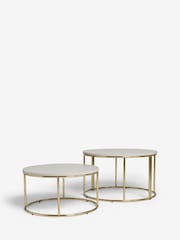 Light Evie Oak Effect Nest of 2, Round Coffee Table - Image 5 of 6