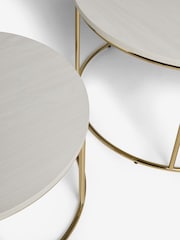 Light Evie Oak Effect Nest of 2, Round Coffee Table - Image 6 of 6