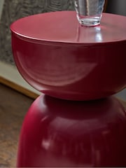 Red Loxley Metal Drum Side Table - Image 2 of 4