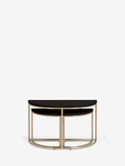 Black Evie Oak Effect Nest of 3 Tables - Image 2 of 8